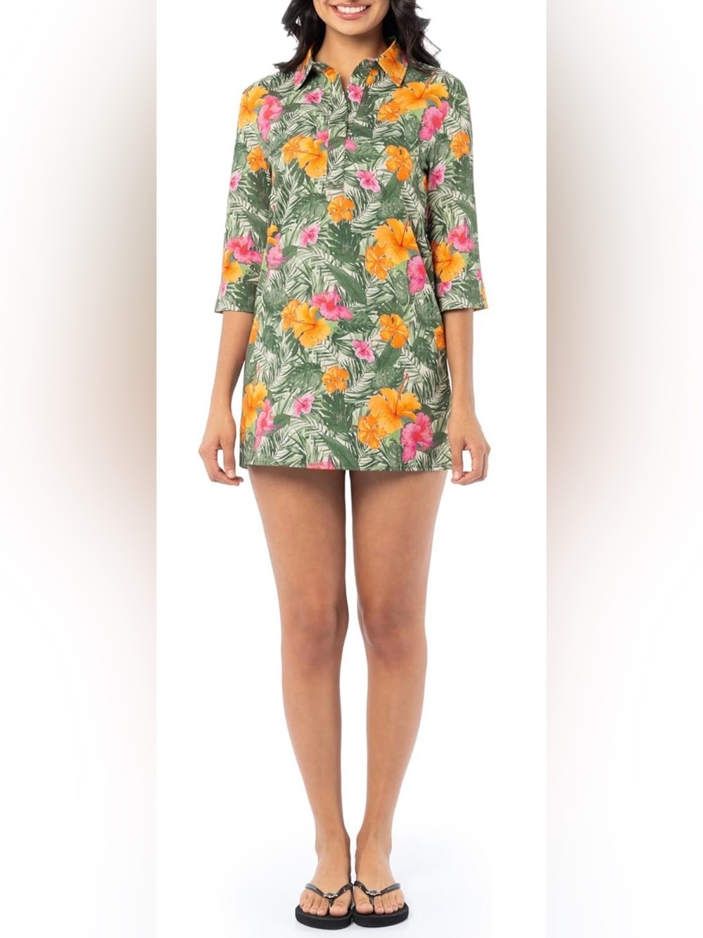 Guy Harvey Women's 3/4 Sleeve Pop Over Dress S